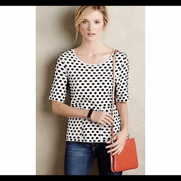 Anthropologie Moth black white polka dot top - Picture 3 of 6
